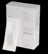 MYACU Aiguilles d'acupuncture en acier inoxydable avec Tube guide Moxa industriellement compostable  (500 aiguilles/boîte, 5 aiguilles avec 1 tube par sachet) - Avec boucle
